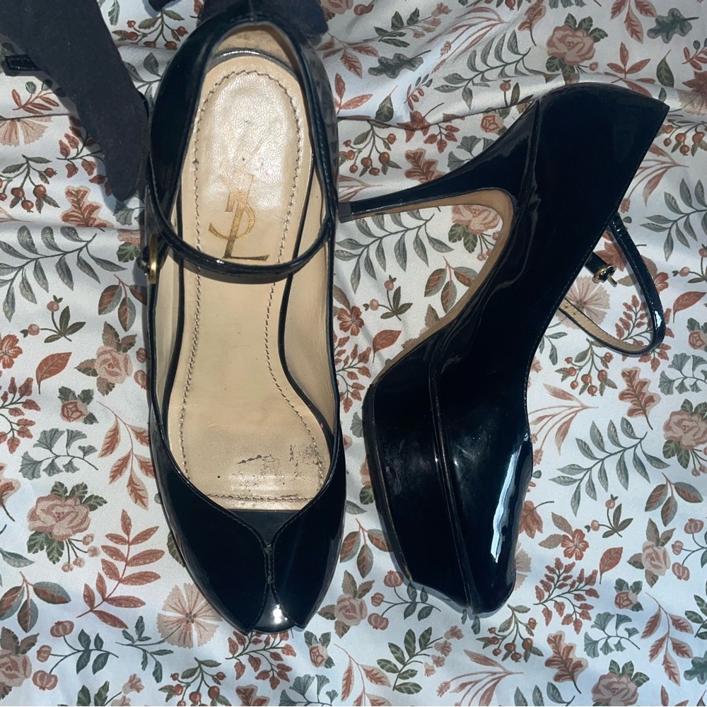 ✨HP✨Yves Saint Laurent Black Heels – Mary Jane Peep Toe size 39